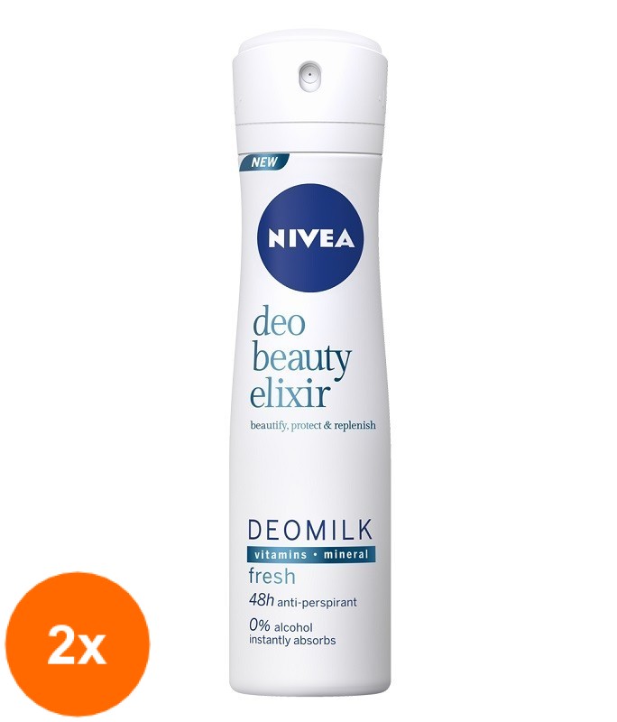 Set 2 x Deodorant Spray Beauty Elixir Fresh Nivea Deo Nivea, 150 ml