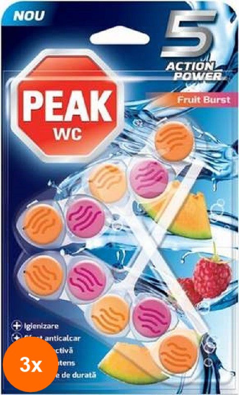 Set 3 x 2 Odorizante Peak Wc 5Action Fruit Burst