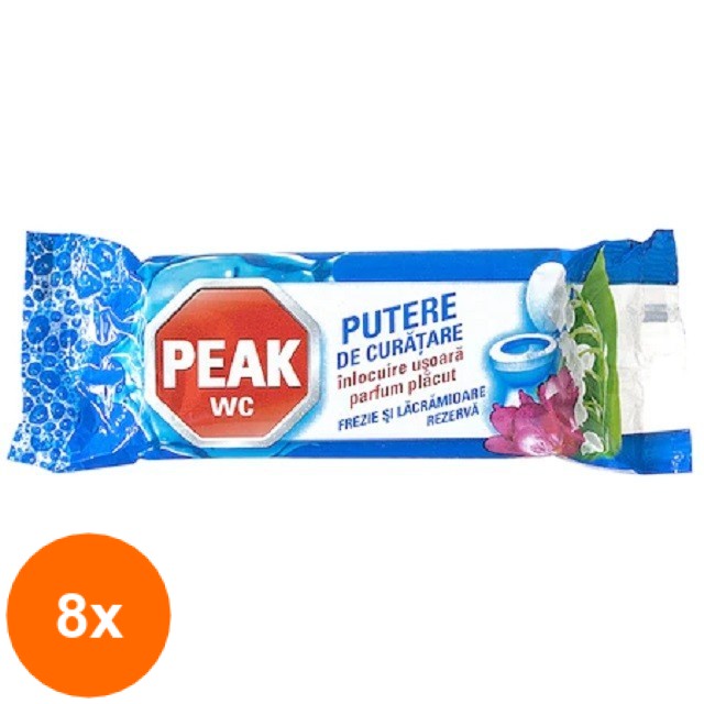 Set 8 x 40 g Rezerve Wc Peak Putere de Actiune Frezie & Lacramioare