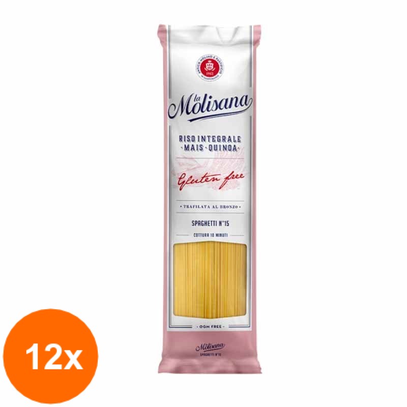 Set 12 x Paste fara Gluten Spaghete La Molisana, No15 400 g