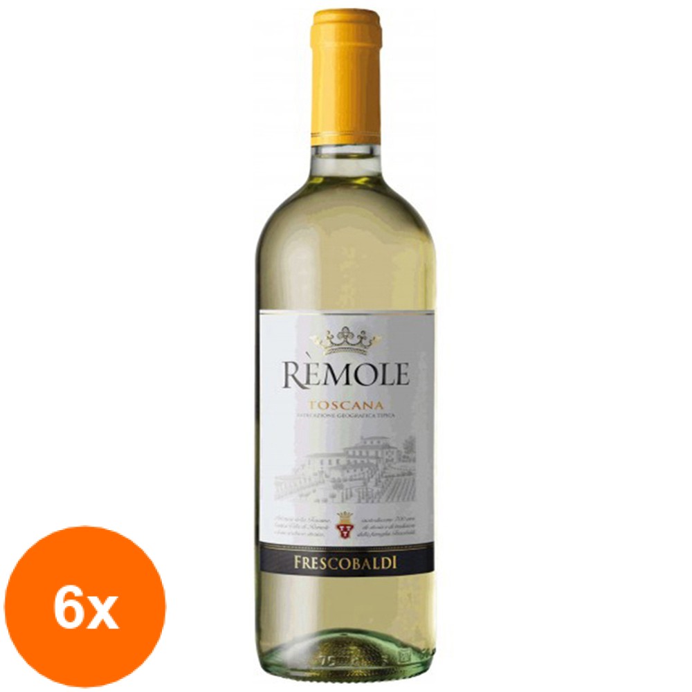 Set 6 x Vin Alb Remole Toscana IGT Frescobaldi Italia 12% Alcool, 0.75 l
