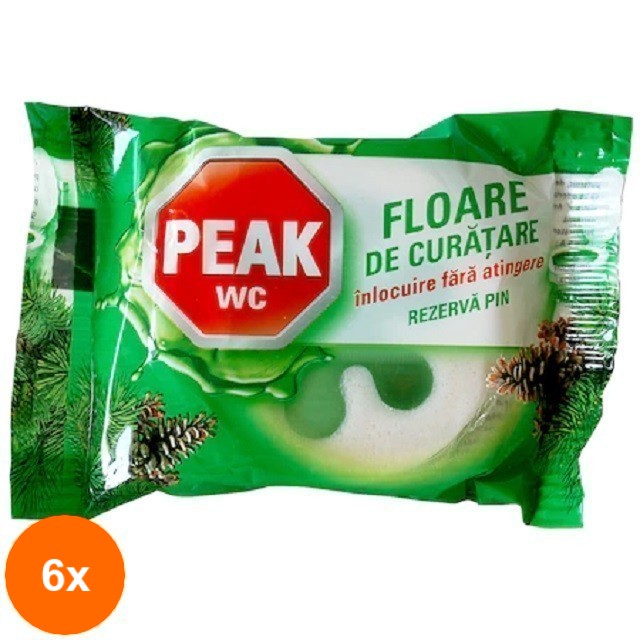 Set 6 x 45 g Rezerva Wc Peak Floare de Curatare, Pin