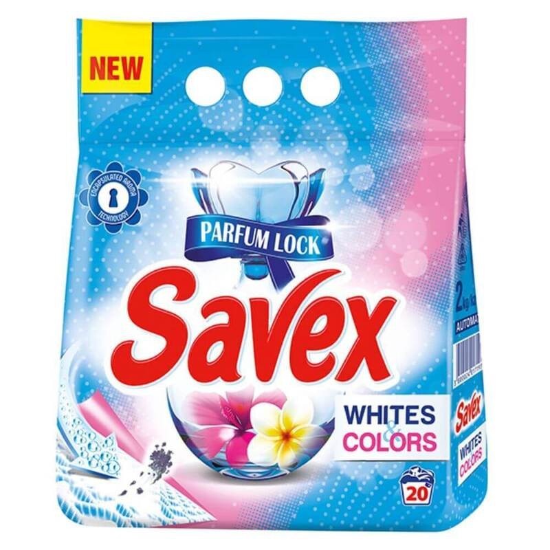 Set 2 x Detergent Automat Savex 2 in 1 Whites & Colors 2 Kg