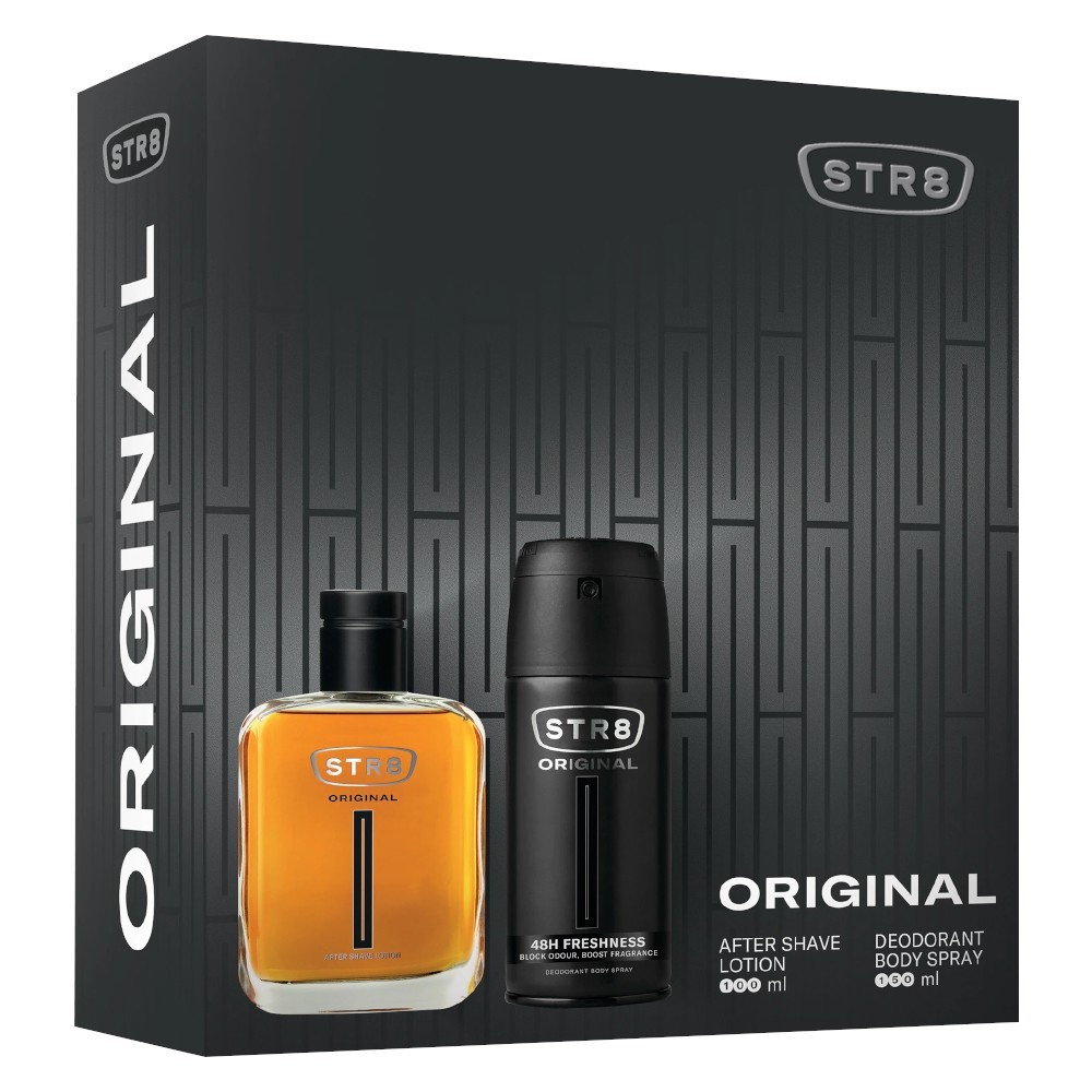 Set 2 x Caseta Str8 Original, Barbati, Lotiune dupa Ras, 100 ml si Deodorant Spray, 150 ml