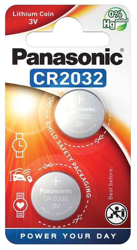 Baterii CR2032, Litiu 3V - Panasonic, 2 buc