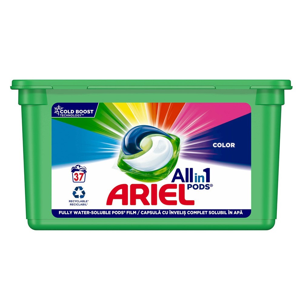 Set 2 x Detergent Capsule Ariel All in One PODS Color, Cold Boost, 37 Spalari