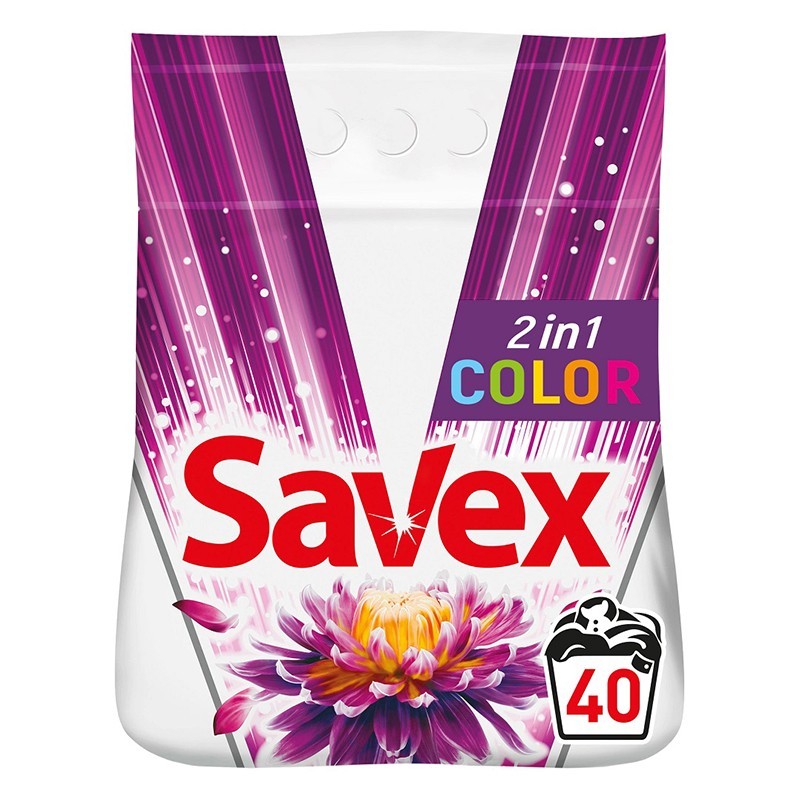 Set 2 x Detergent Automat Savex 2 in 1 Color, 40 Spalari, 4 kg