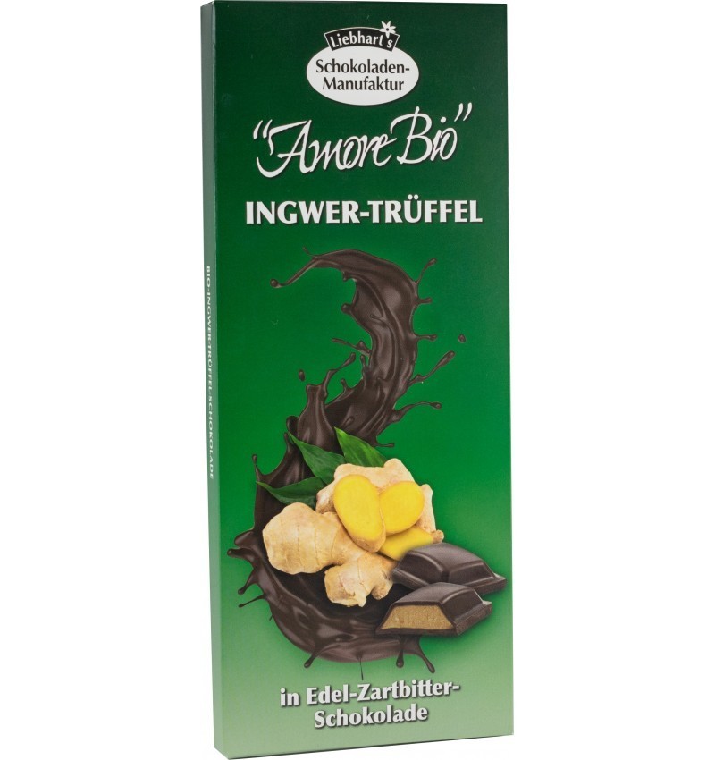 Set 2 x Ciocolata BIO Amaruie Fina cu Ghimbir si Trufe, 100 g, Liebhart\'s Amore Bio