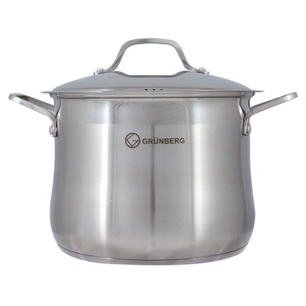 Oala Inox cu Capac, 24 Cm , 9 l , Grunberg Gr3124