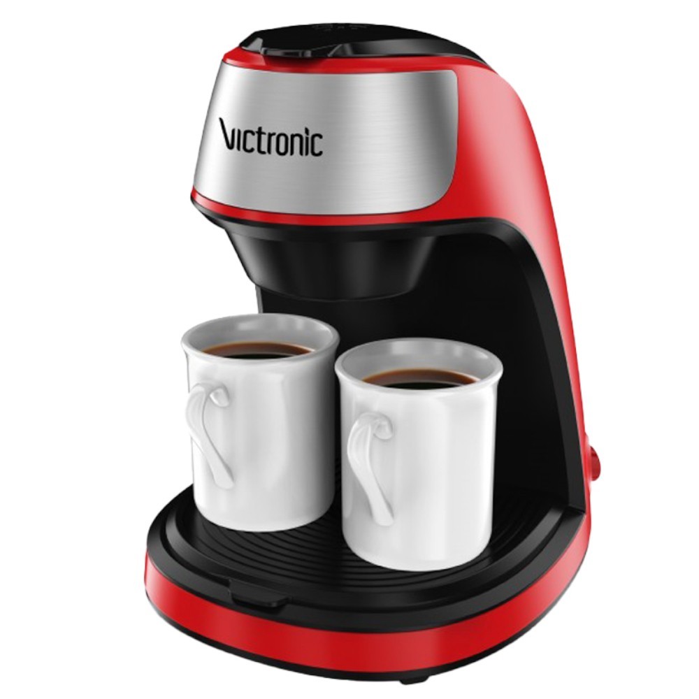 Set 2 x Filtru Cafea cu Doua Cesti din Ceramica, 2x125 ml, 450 W , Victronic Vc3616