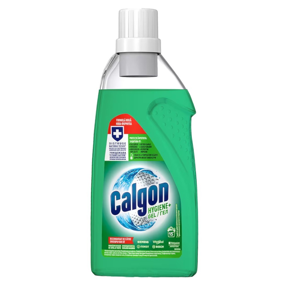 Set 3 x Solutie Gel Anticalcar cu Rol Antibacterian Calgon Hygiene+, 15 Spalari, 750 ml