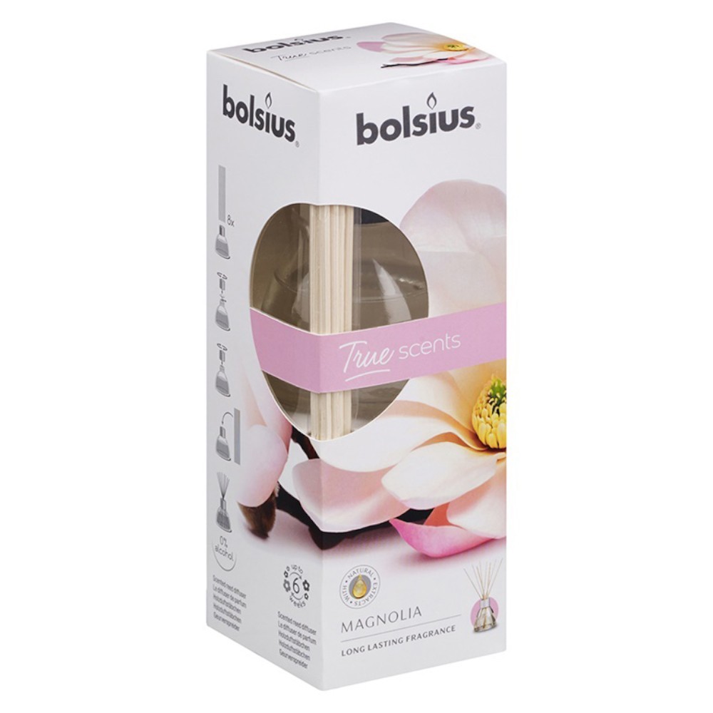 Set 3 x Odorizant cu Betisoare Bolsius True Scents Magnolie, 45 ml