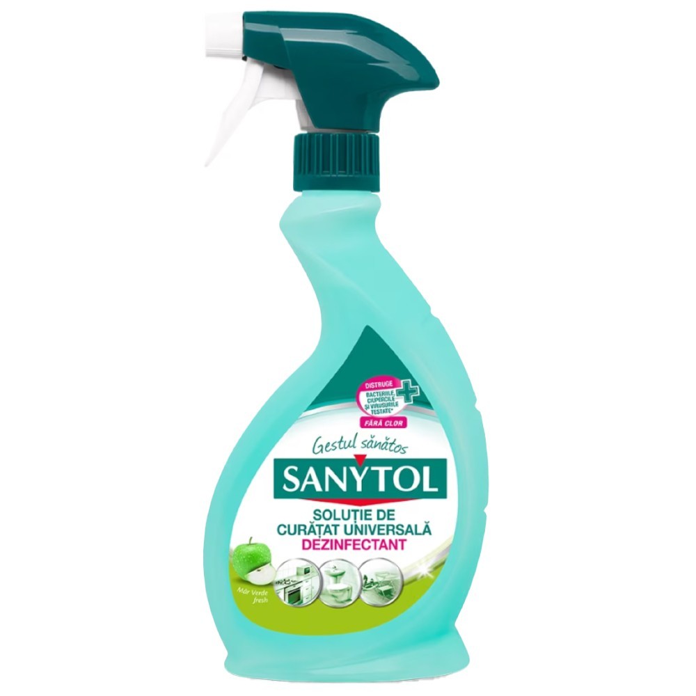 Set 3 x Solutie de Curatat Universala Dezinfectant Sanytol Mar Verde, 500 ml