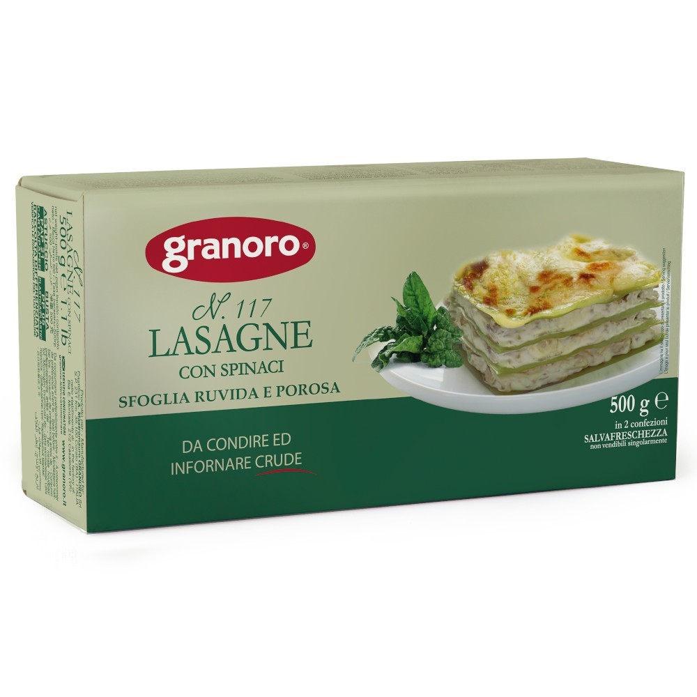Set 2 x Foi pentru Lasagna din Grau Dur fara Oua, Granoro, 500 g