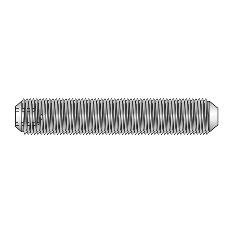 Stift Filetat cu Locas Inbus si Cap Plat din 913, Inox A2 - M6 X 16