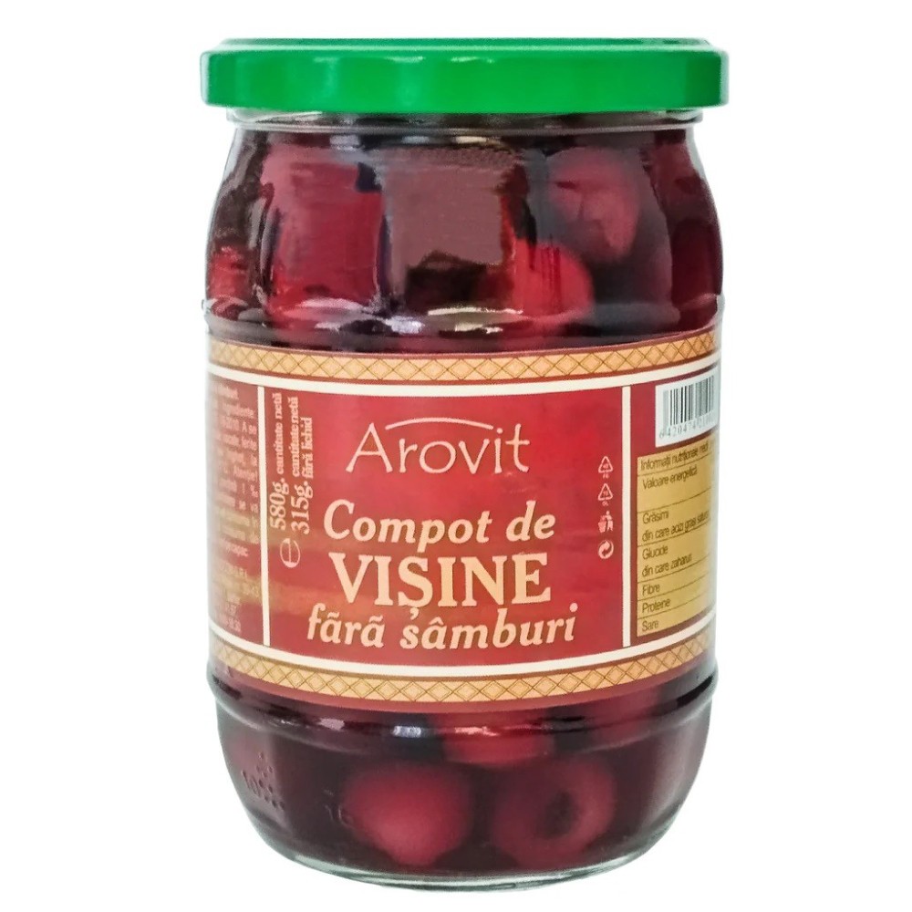 Compot de Visine fara Samburi Arovit, 580 g