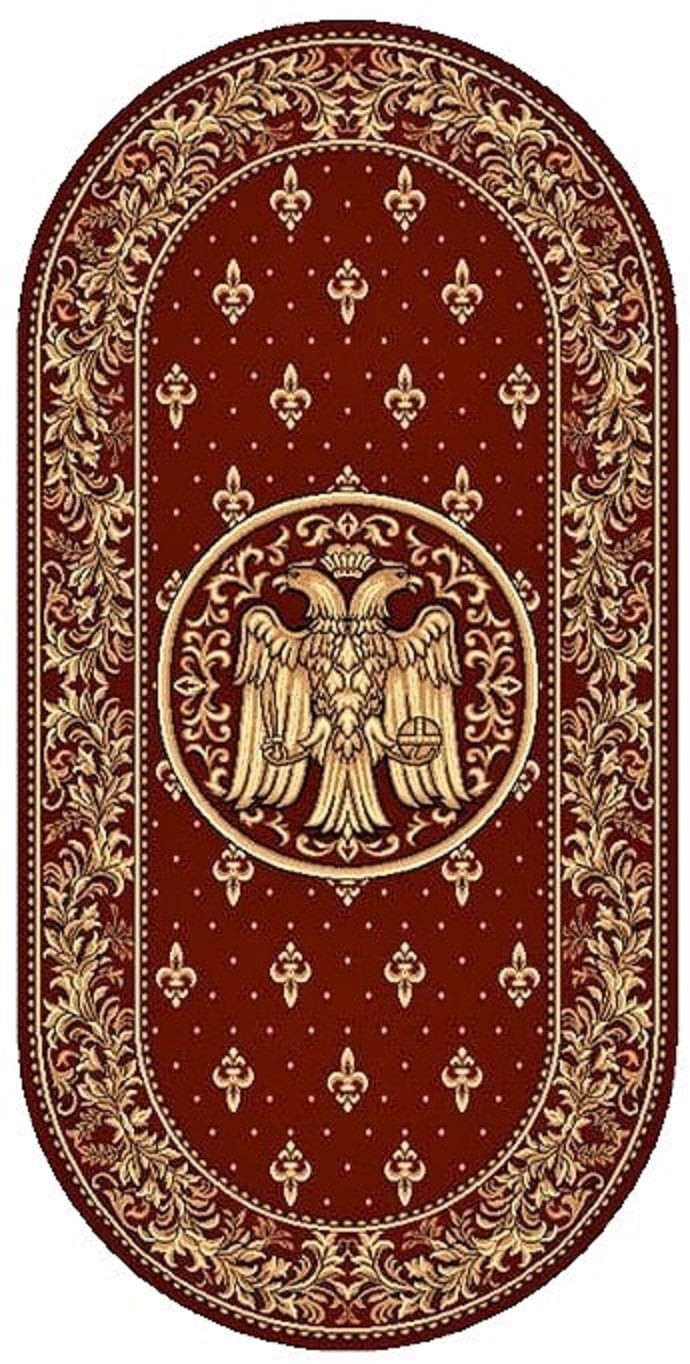 Covor Bisericesc Oval, 100 x 200 cm, Rosu, Lotos 15032/210