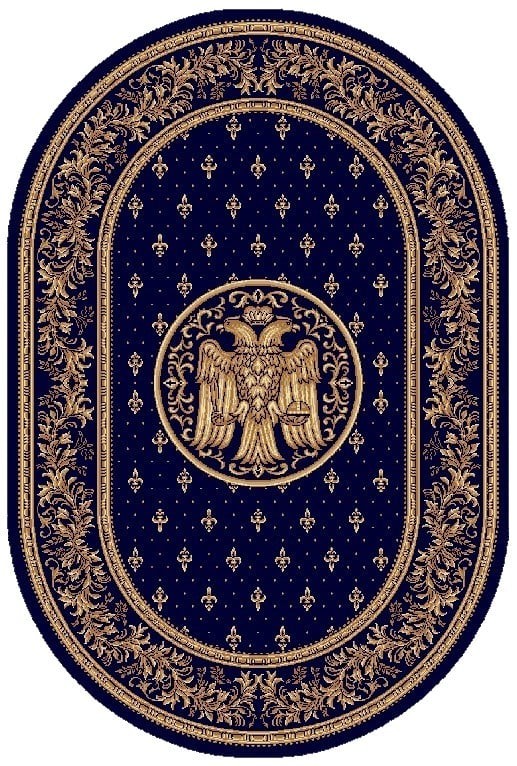 Covor Bisericesc Oval, 80 x 150 cm, Albastru, Lotos 15032/810
