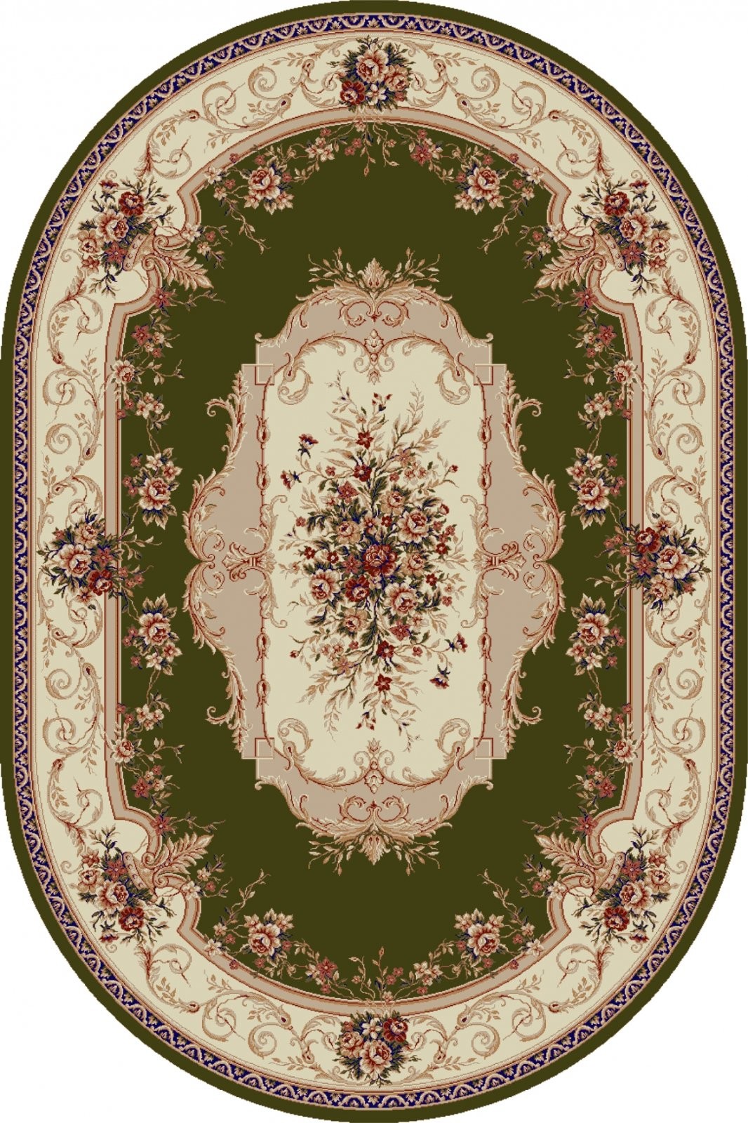 Covor Oval, 60 x 110 cm, Verde, Lotos 507