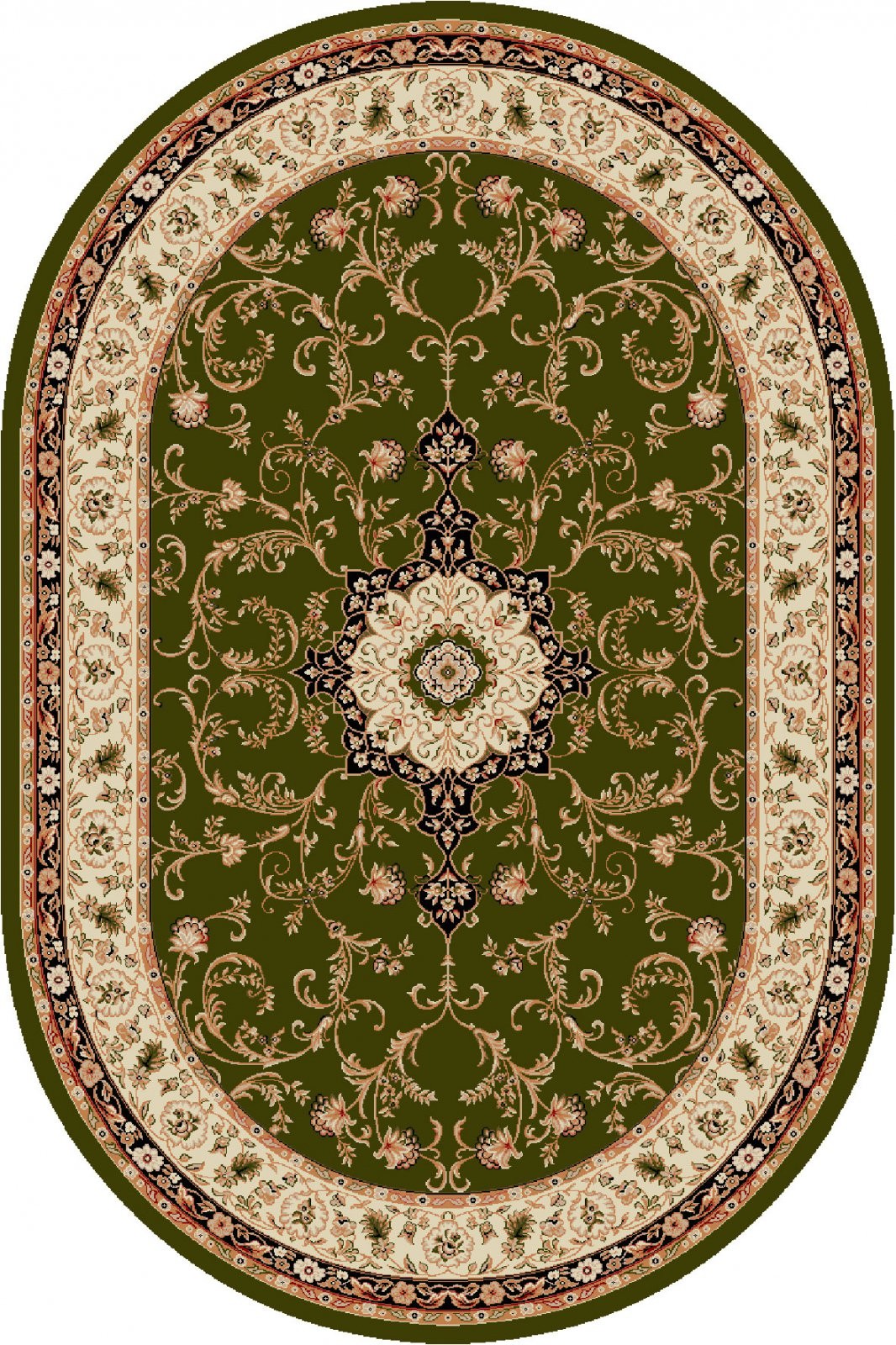 Covor Oval, 80 x 200 cm, Verde, Lotos 523
