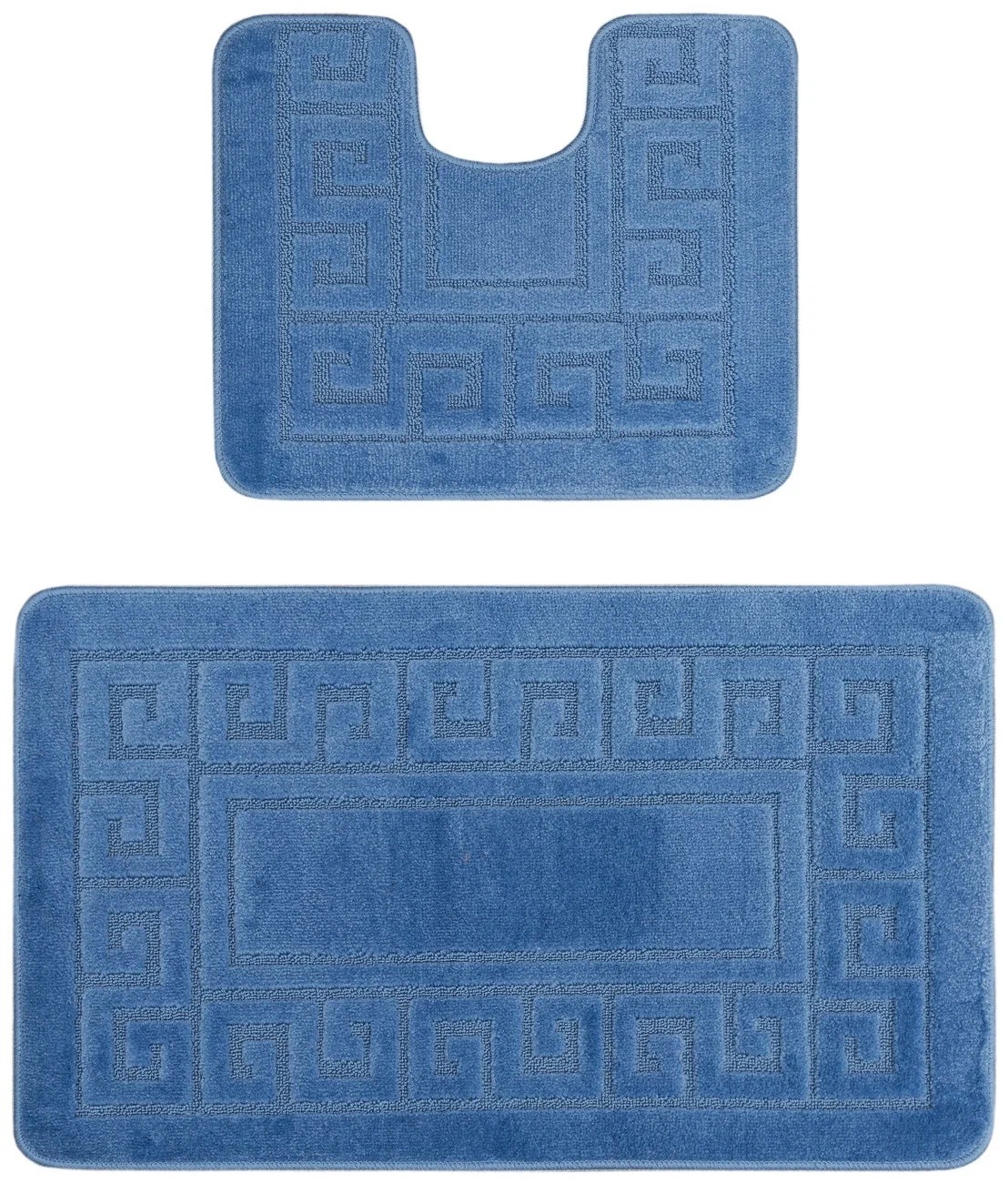 Set 2 Covorase pentru Baie, Blue, 50 x 80 cm, 40 x 50 cm, Antiderapante, Ethnic 2509