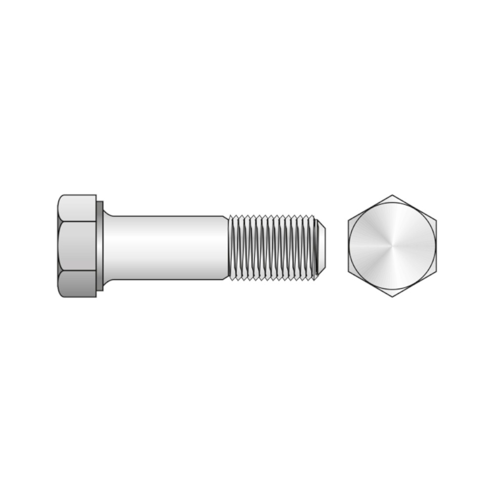 Surub Partial Filetat cu Cap Hexagonal din 931, Otel Gr.8.8, Zincat - M33 X 140