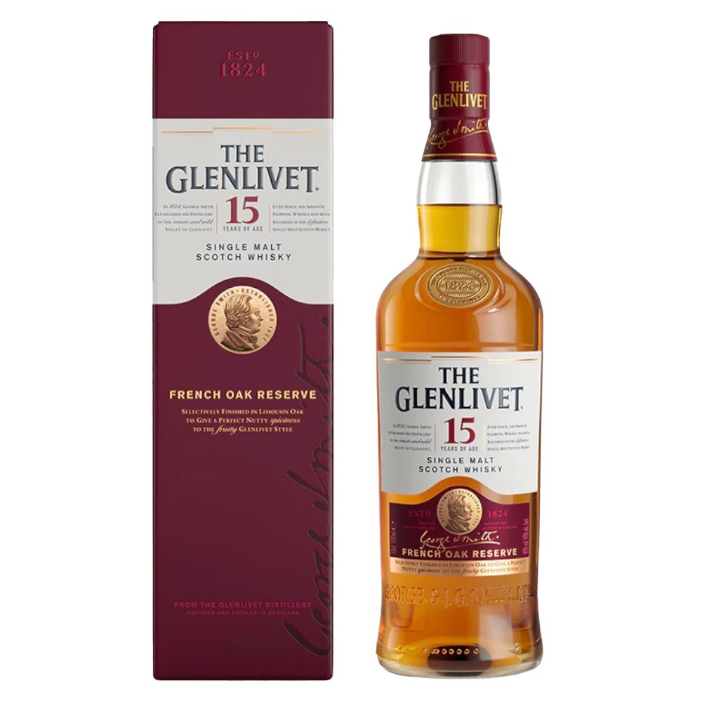 Set 3 x Whisky The Glenlivet Single Malt, 40% Alcool, 15 Ani, Cutie Carton, 0.7 l