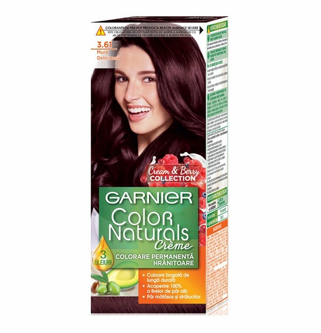 Vopsea de Par Permanenta cu Amoniac Garnier Color Naturals 3.61 Deliciuos Blackberry, 110 ml