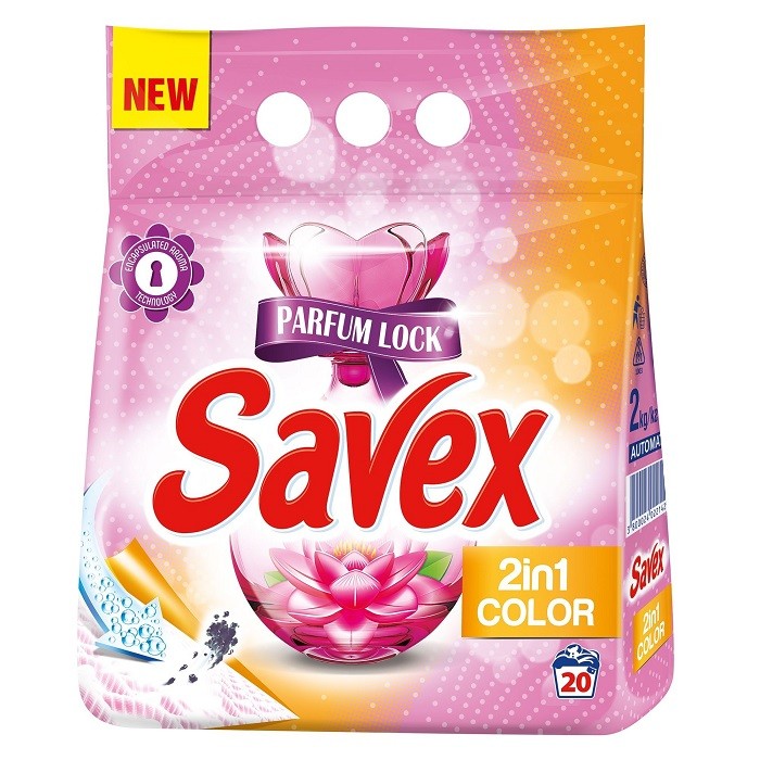 Detergent Automat Savex 2 Kg, 20 Spalari, 2 In 1 Color