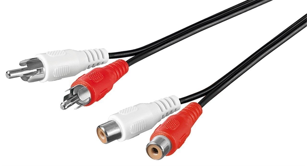 Cablu Extensie 2x RCA 600Tata 2x RCA 600Mama 1.5m, Goobay