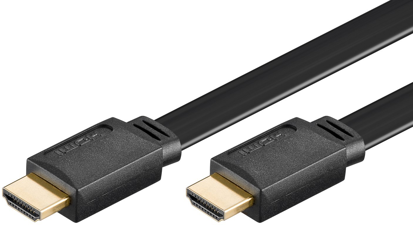 Cablu Plat HDMI 19 Pini Tata - HDMI 19 Pini Tata, 1.4, Functie Ethernet, 3 M, Goobay
