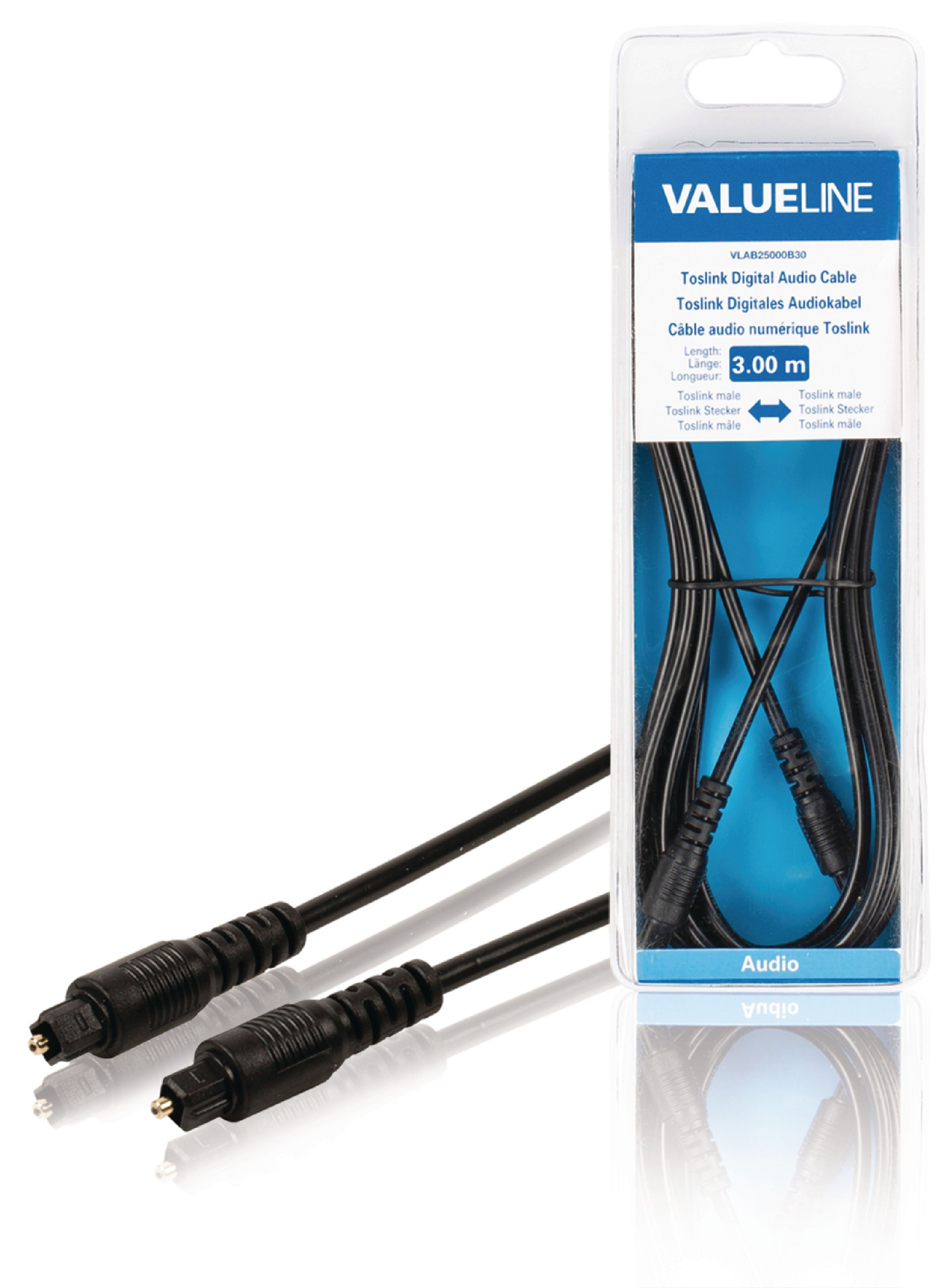 Cablu Audio Digital Toslink Tata - Toslink Tata, Negru 3m, Valueline