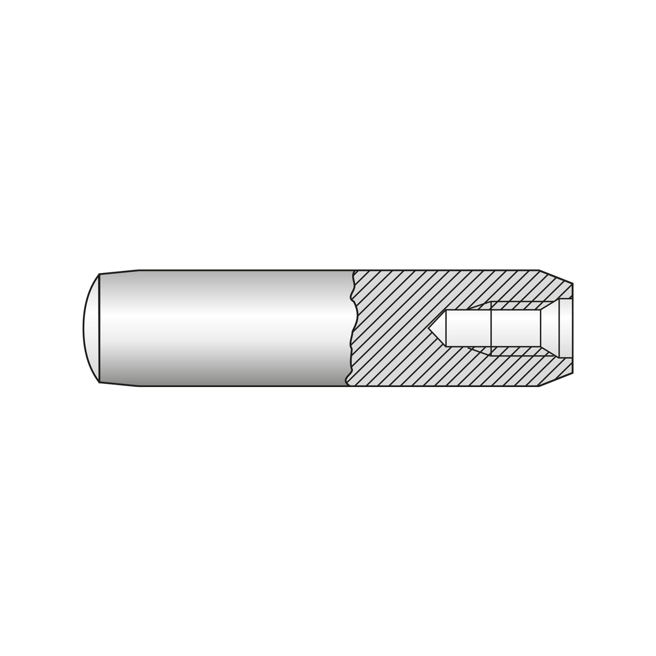 Stift Cilindric Filet Interior Forma D 7979 Otel-10x 24