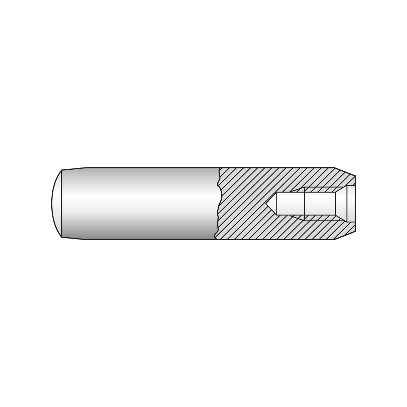 Stift Cilindric Filet Interior Forma D 7979 Otel-10x 40