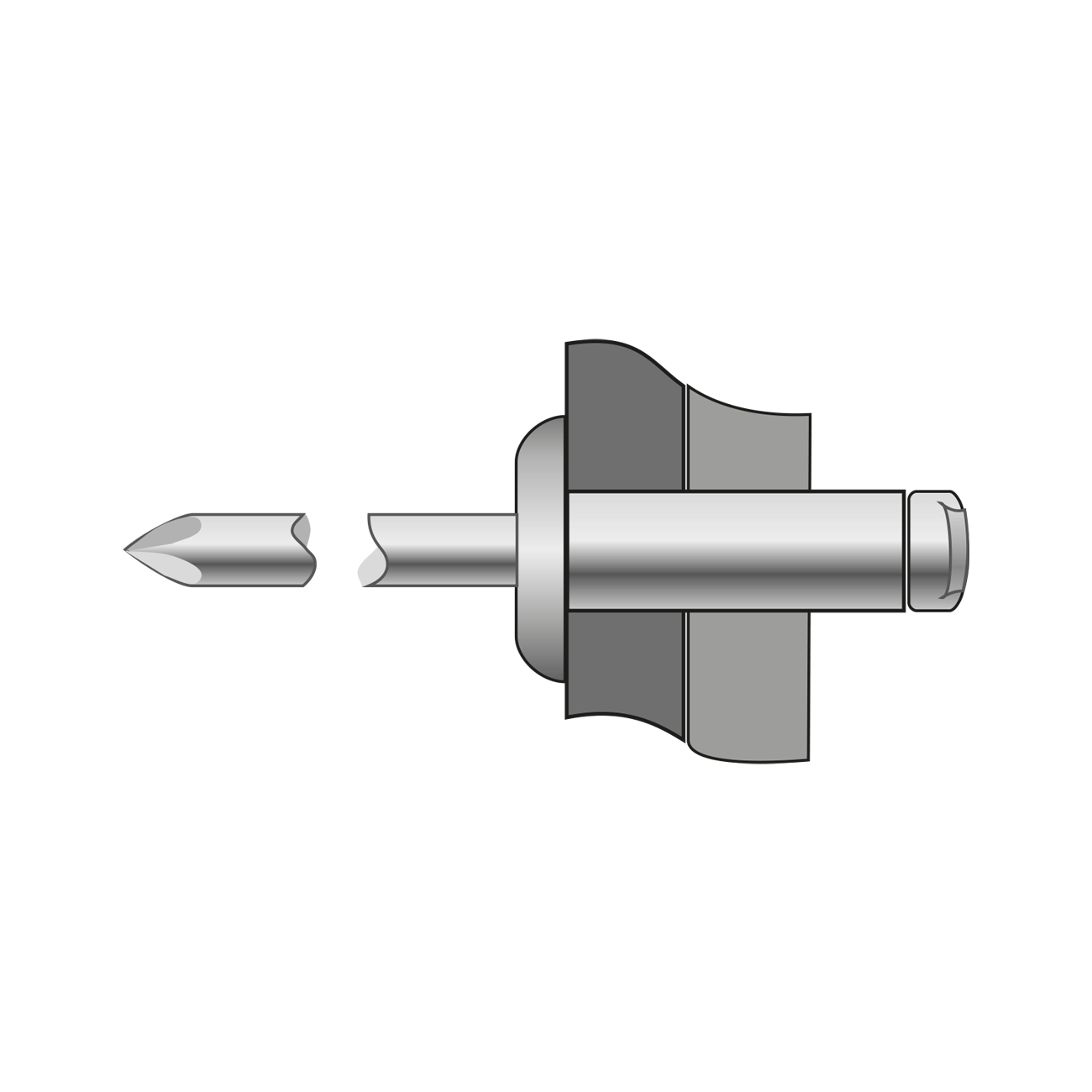 Pop-nituri Cap Bombat Aluminiu - Inox-4 X 10