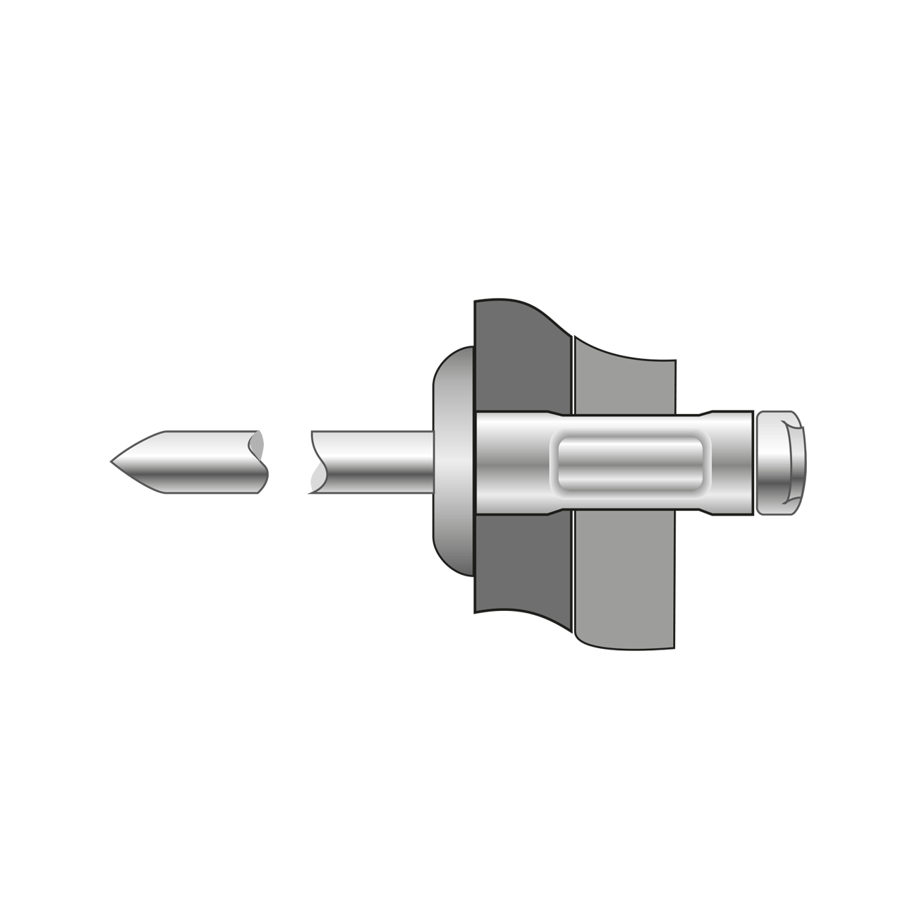 Pop-nituri Multigrip Cap Bombat Aluminiu - Inox-4.8 X 15