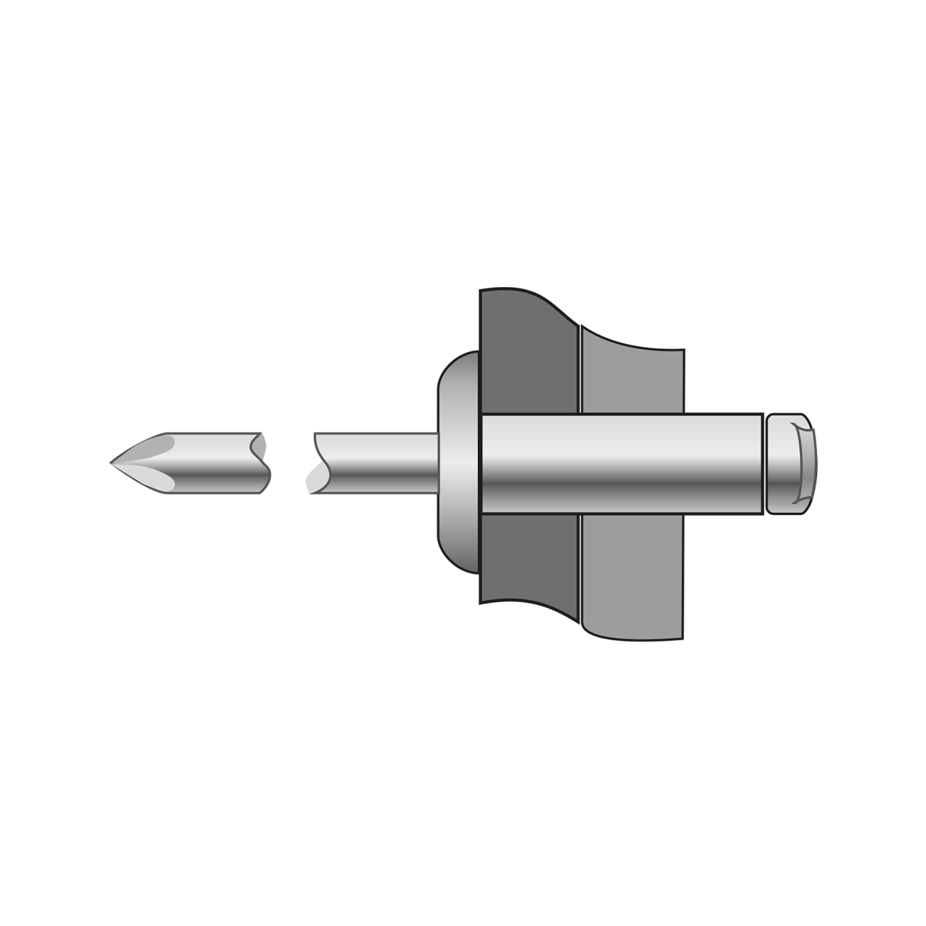 Pop-nituri Cap Bombat Aluminiu / Aluminiu-4 X 10