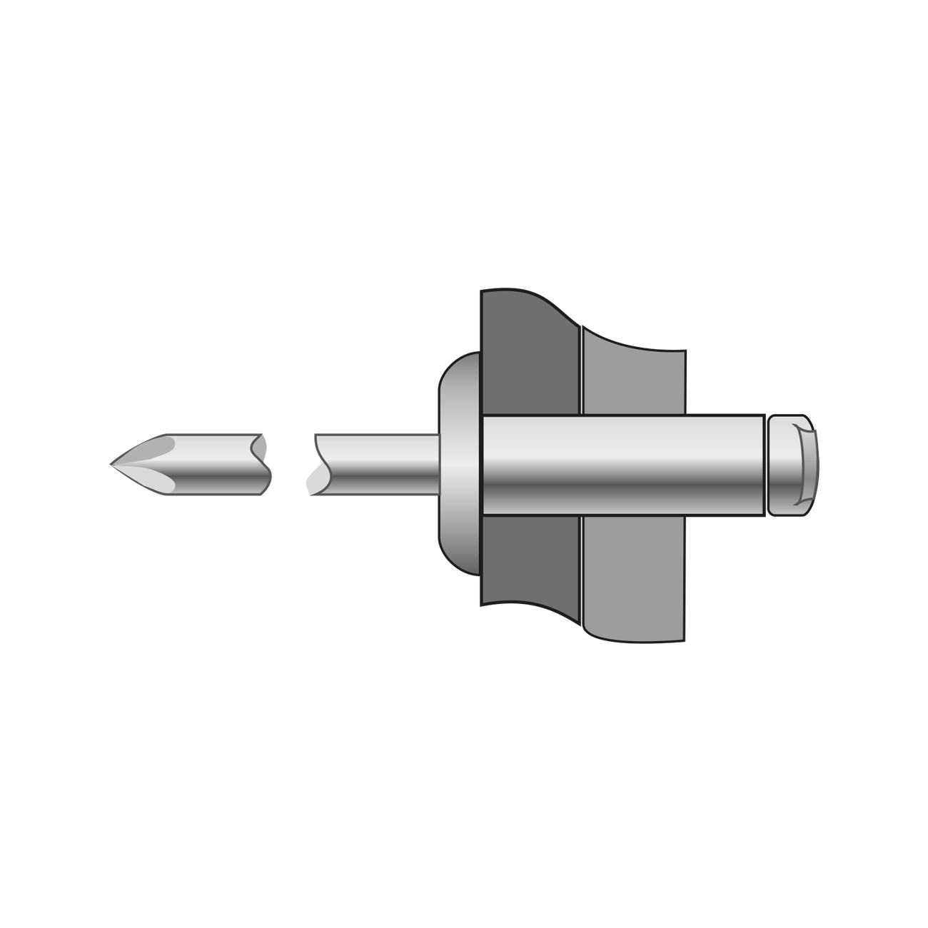 Pop-nituri Cap Bombat, Otel/ Otel - 3 X 8