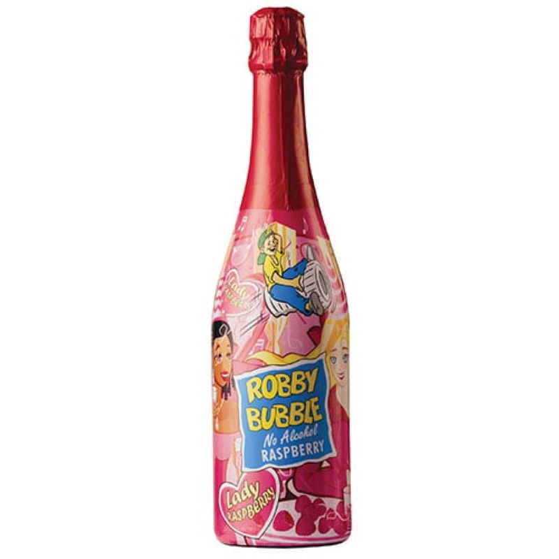 Bautura Racoritoare Carbogazoasa cu Suc de Zmeura Robby Bubble, 0.75 l