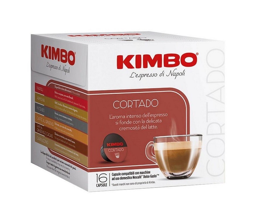 Set 16 x Capsule Cafea Cortado, Kimbo, Dolce Gusto, 6.4 g