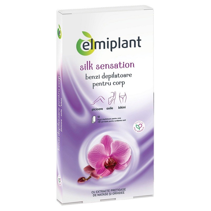 Benzi Depilatoare Elmiplant Silk Sensation, pentru Corp, 12 Bucati