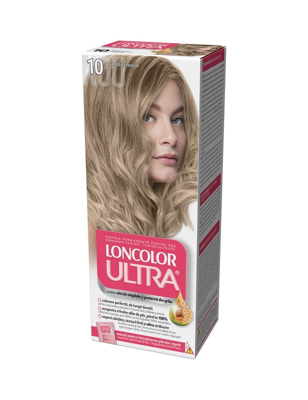 Vopsea de Par Permanenta Loncolor Ultra 10 Blond Cenusiu, 100 ml