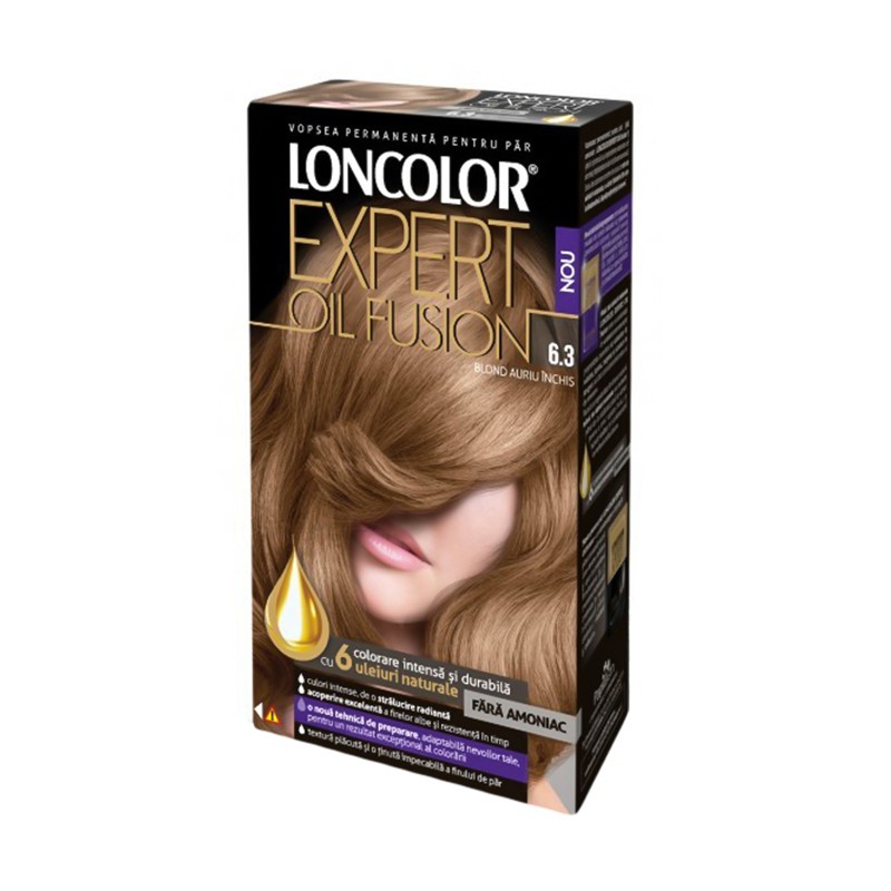 Vopsea de Par Permanenta Loncolor Expert Oil Fusion 6.3 Blond Auriu Inchis, 100 ml