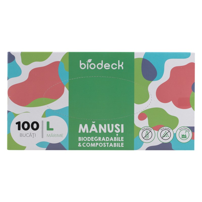 Manusi Biodegradabile, Compostabile, Marimea L, 100 buc