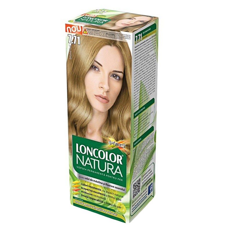 Vopsea de Par Permanenta Loncolor Natura 7.71 Blond Bej, 100 ml