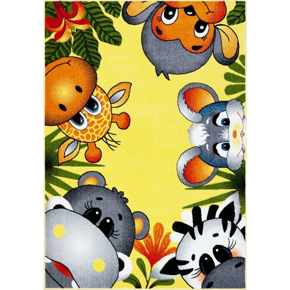 Covor pentru Copii, Kolibri Animalute 11058, Galben, 120x170 cm, 2300 gr/mp