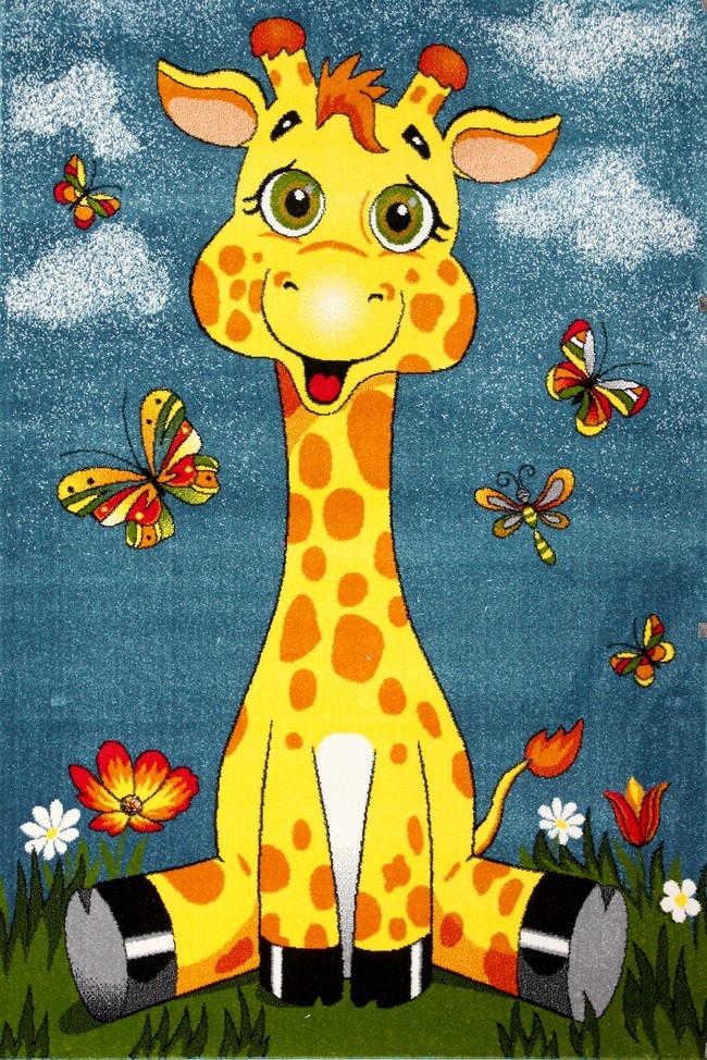 Covor Dreptunghiular pentru Copii, 160 x 230 cm, Multicolor, Kolibri Girafa 11112/140