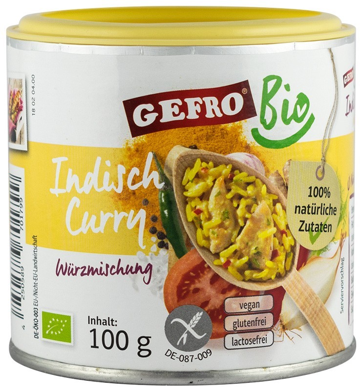 Amestec Bio de Condimente Curry Indian 100 g Gefro