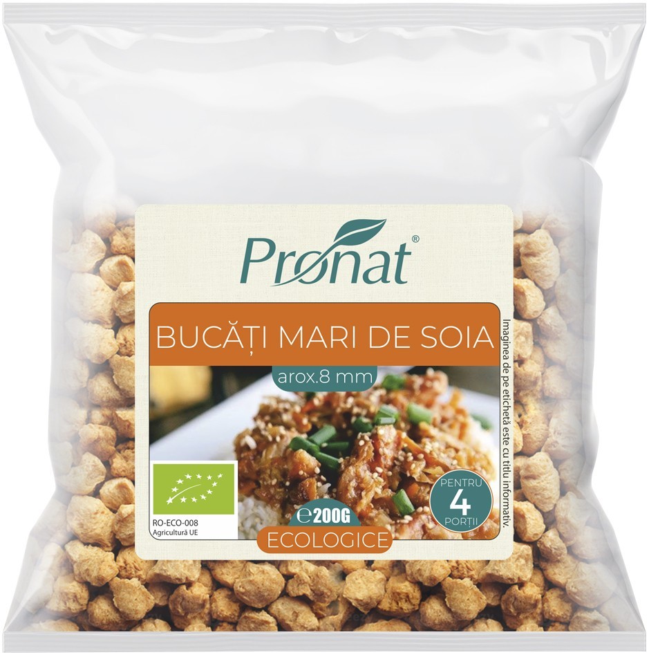 Bucati Mari de Soia Bio, 8 mm, 200 g