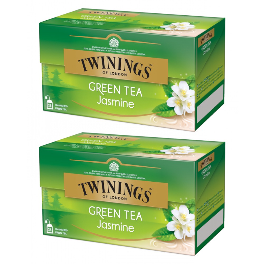 Set 2 x 25 Pliculete Ceai Twinings Verde cu Aroma Iasomie